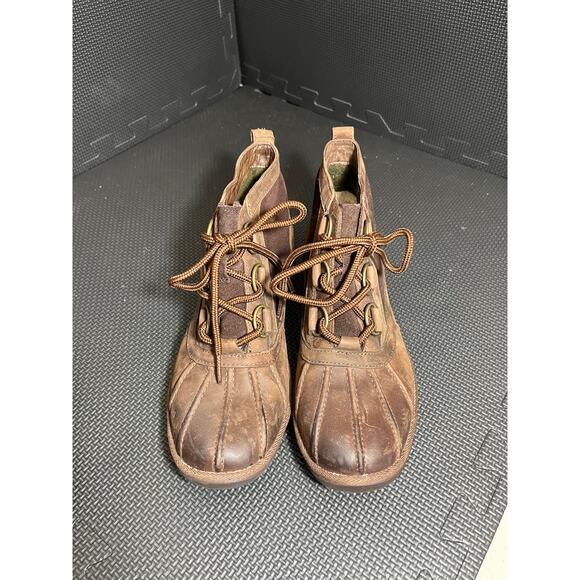 UGG® | Coconut Shell Heather Waterproof Leather Ankle Duck Boot Size 7.5 - Picture 2 of 8